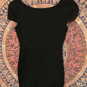 Short sleeve little black dress